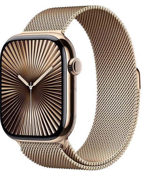 Apple Watch S 11 Cellular 46mm Gold Titanium Case with Light Blush Sport Band - M/L